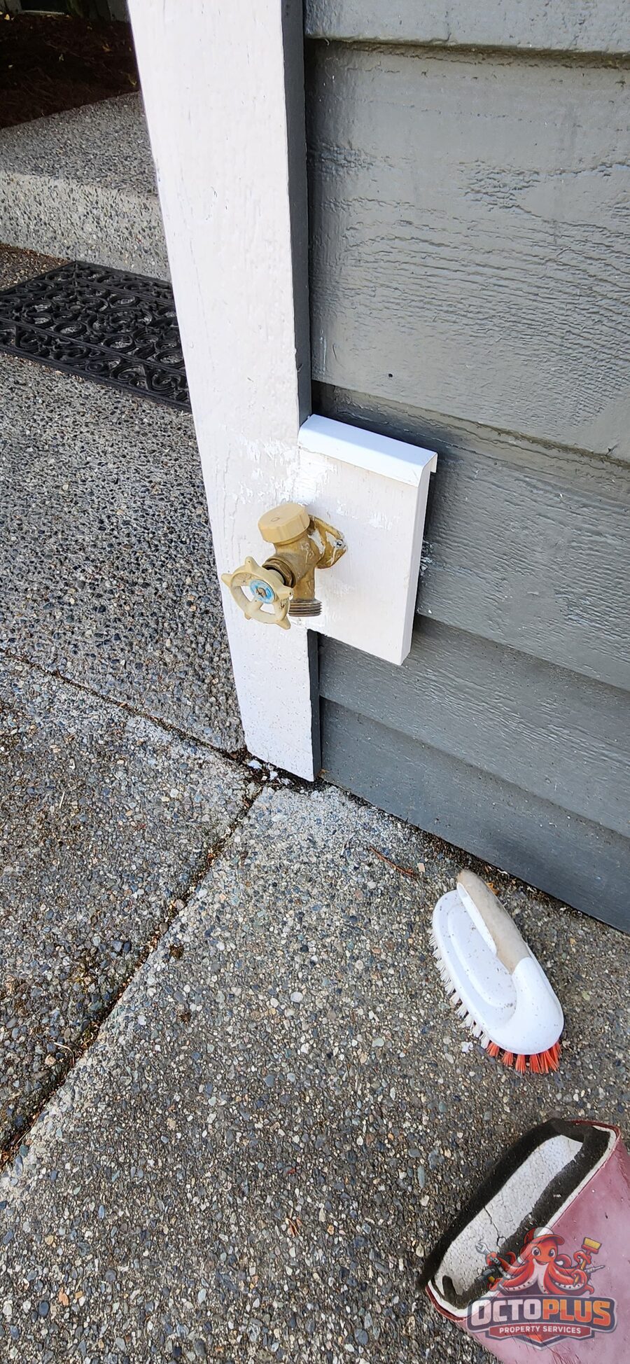 Hose bib remount — after