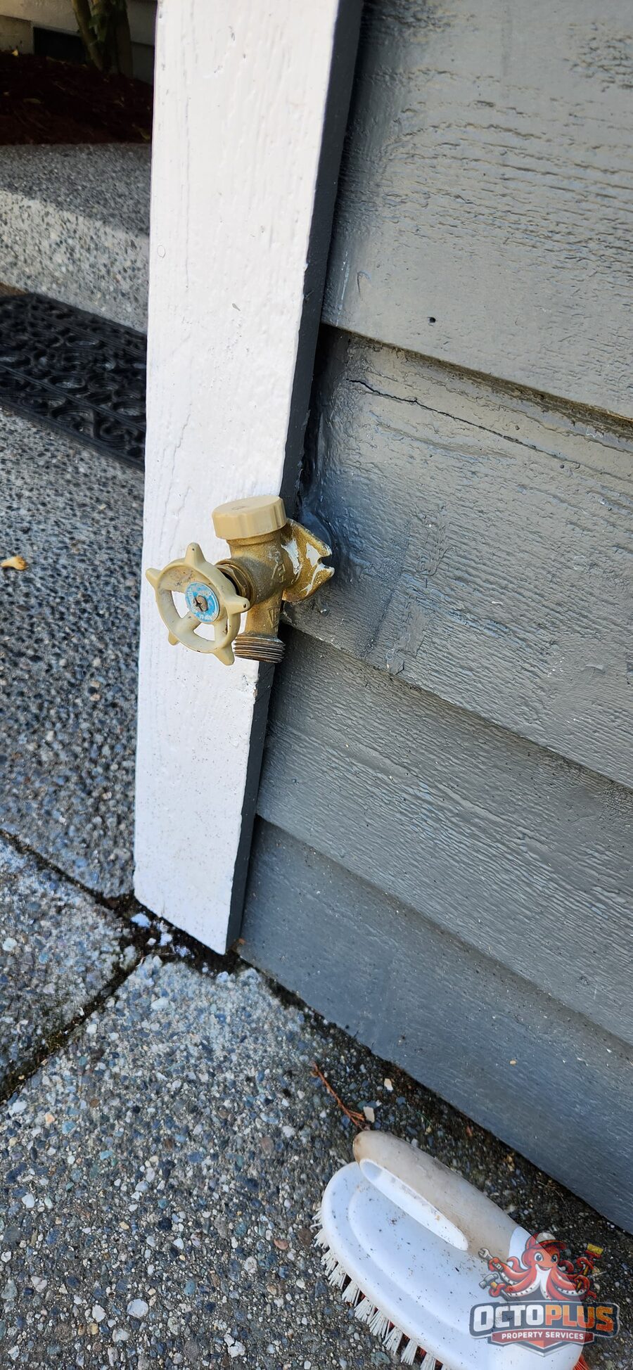 Hose bib remount — before