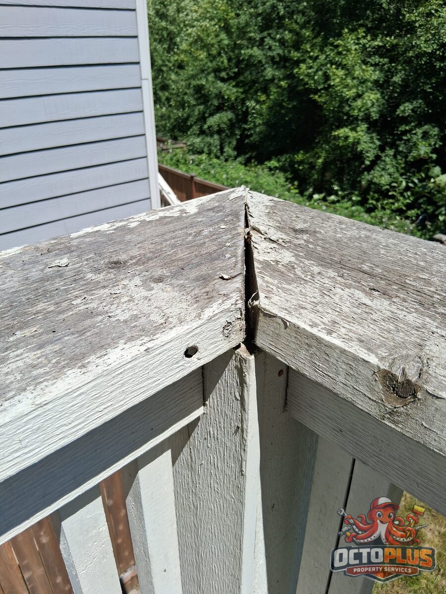 Railing cap repair — before